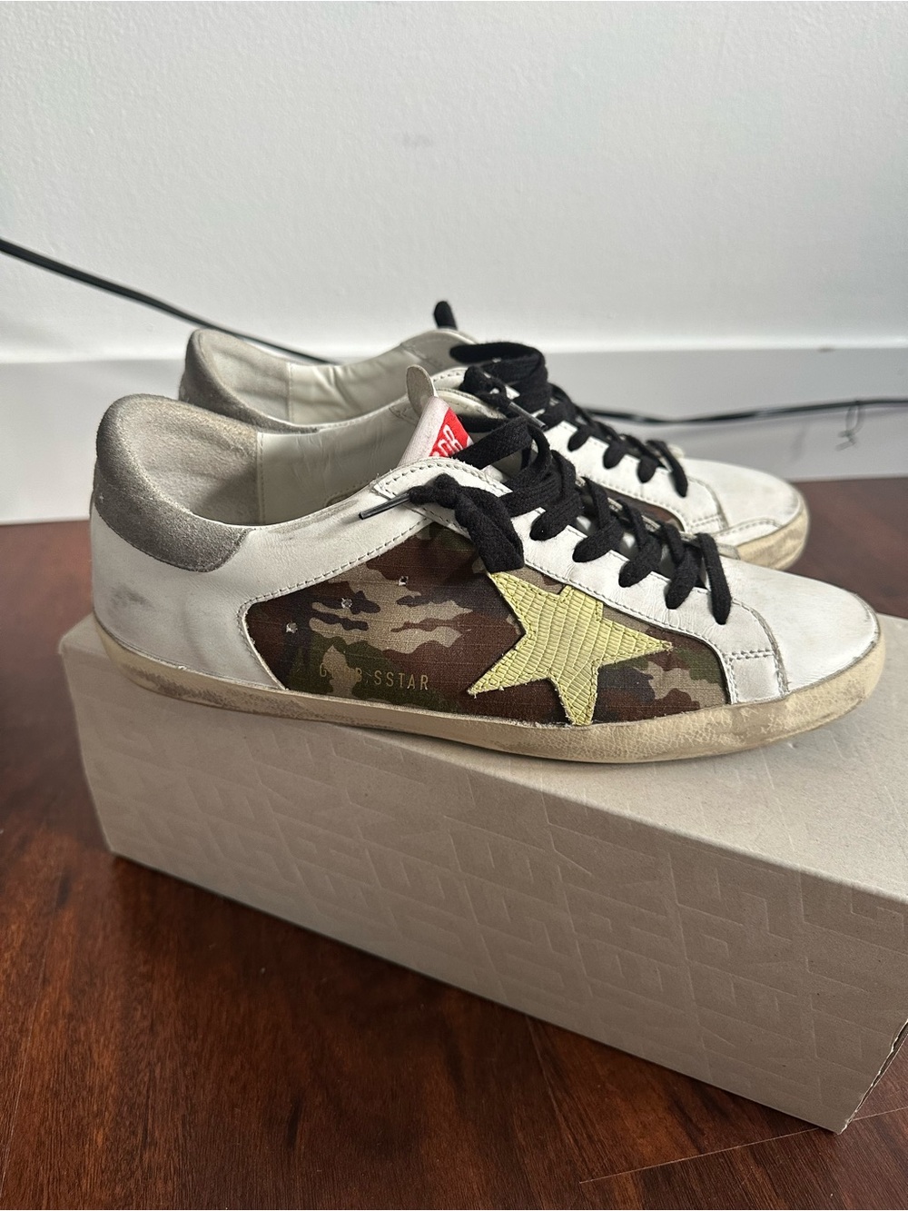 Golden Goose Super Star GREEN CAMOUFLAGE/WHITE/LIGHT sz 43 $575
